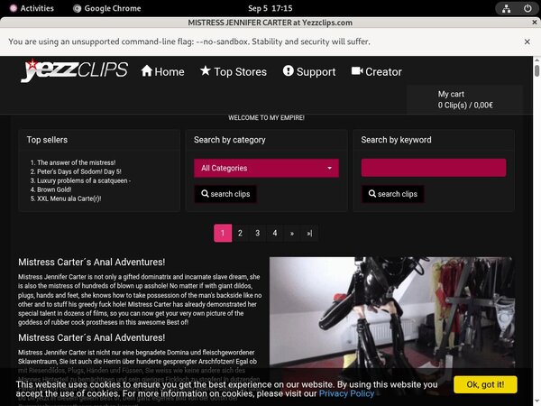 Mistress Jennifer Carter Rocketpay