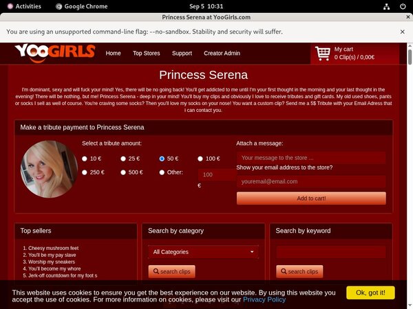 Princess Serena Passcodes