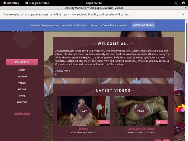 Sexxidestiny.modelcentro.com Login Information