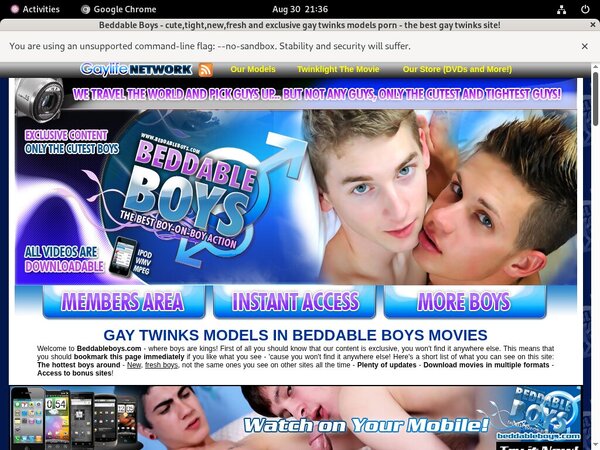 New Free Beddableboys.com Accounts