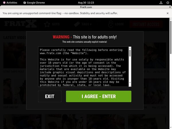 Fraternityx.com Membership Account